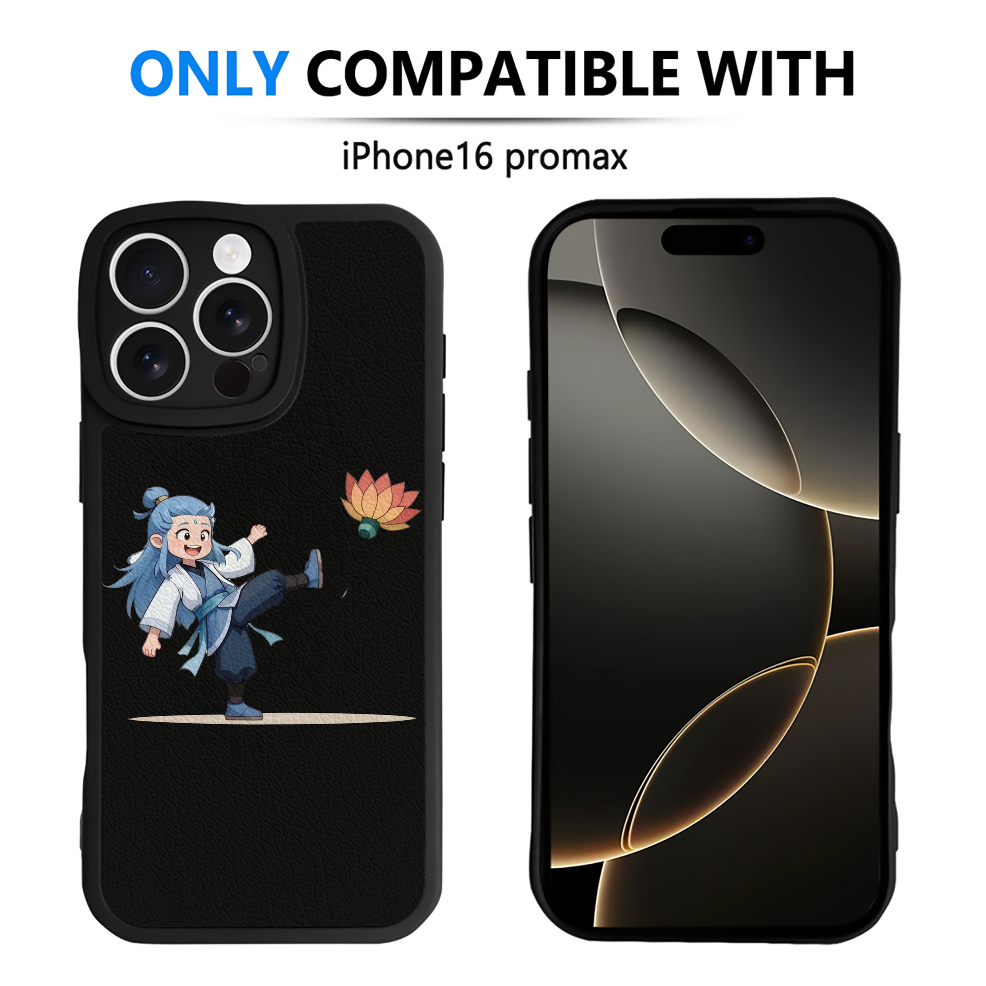 （画像用） Ne Zha 2 ナタ 魔童の大暴れ 【iPhone 16シリーズ対応】シリコンスマホケース（レザー調） 材質：シリコン